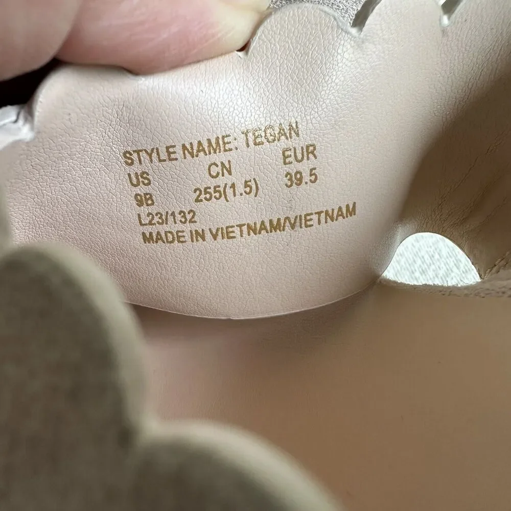 Kate spade Tegan Scallop Wedge Pink Suede Slip On Mule Size 9 NWOB